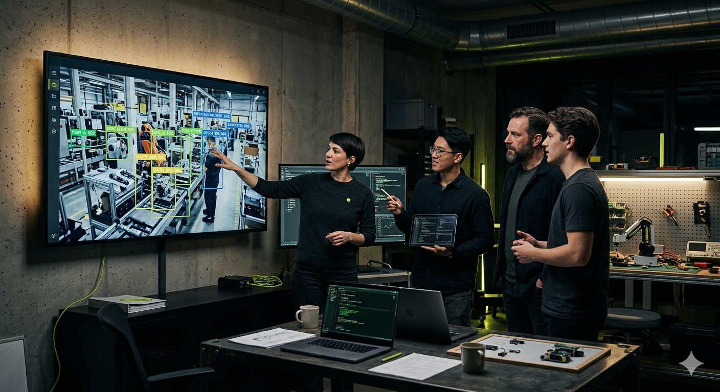 Startup team validating a computer vision product concept